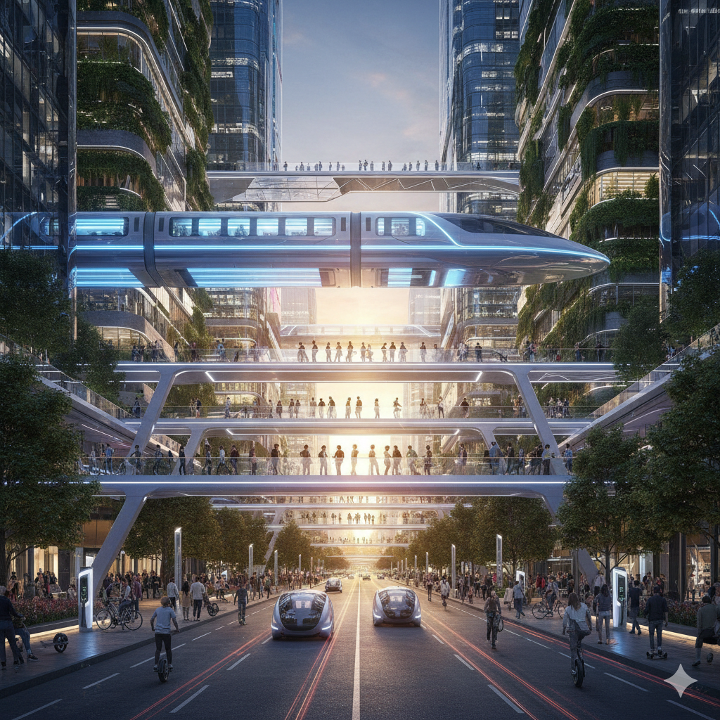 Elevated transit and smart urban infrastructure